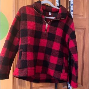 Buffalo Plaid Sherpa Crew Neck
